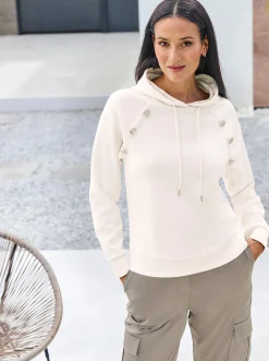 Hoodie mit Schmuckknöpfen