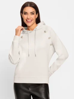 Hoodie mit Schmuckknöpfen