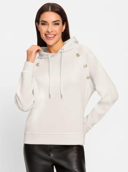 Hoodie mit Schmuckknöpfen