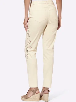 Hose mit Spitzeneinsatz, seitlich