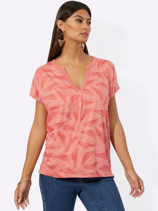 2-in-1-Shirt mit Ausbrenner-Muster vorne