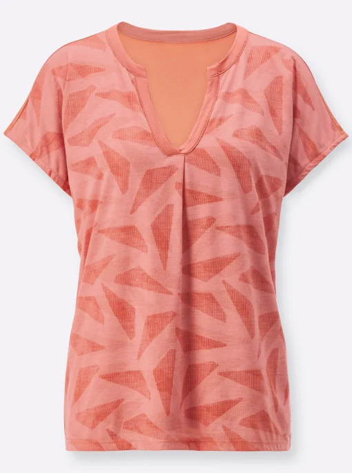 2-in-1-Shirt mit Ausbrenner-Muster vorne