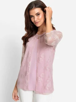 2-in-1-Shirt mit Blüten-Spitze