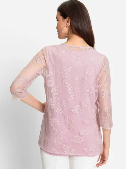 2-in-1-Shirt mit Blüten-Spitze