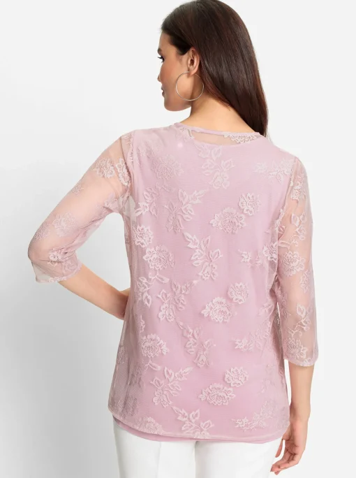 2-in-1-Shirt mit Blüten-Spitze