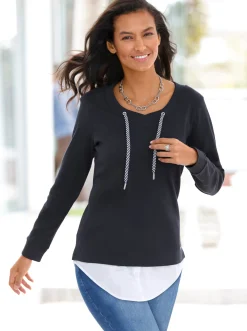 2-in-1-Shirt mit Blusensaum