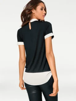2-in-1-Shirt mit Chiffon-Einsätzen
