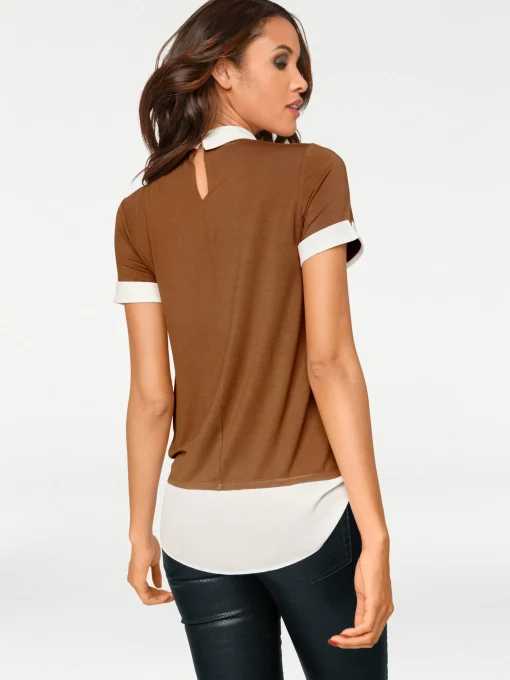 2-in-1-Shirt mit Chiffon-Einsätzen
