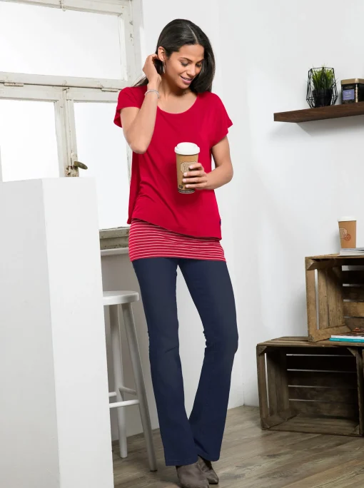 2-in-1-Shirt mit Ringel-Top