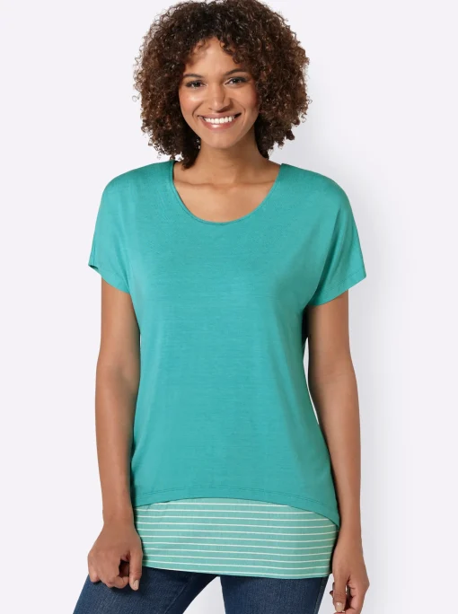 2-in-1-Shirt mit Ringel-Top