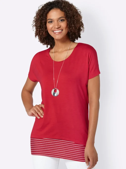 2-in-1-Shirt mit Ringel-Top
