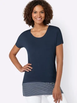 2-in-1-Shirt mit Ringel-Top