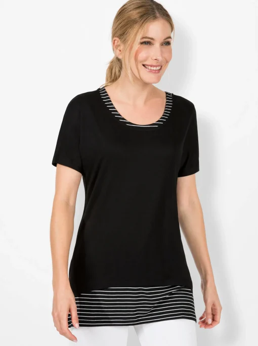2-in-1-Shirt mit Ringel-Top