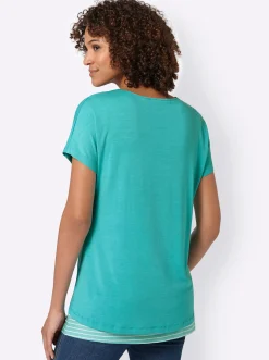 2-in-1-Shirt mit Ringel-Top