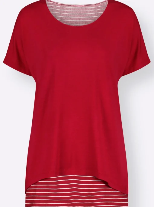 2-in-1-Shirt mit Ringel-Top