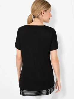 2-in-1-Shirt mit Ringel-Top