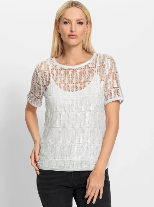 2-in-1-Shirt mit Spitze
