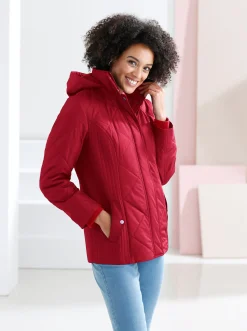 Jacke mit Rippbündchen als Windschutz