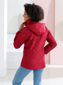 Jacke mit Rippbündchen als Windschutz