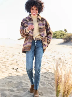 Jacke mit Strukturmuster, Woll-Anteil