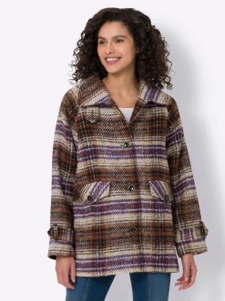 Jacke mit Strukturmuster, Woll-Anteil