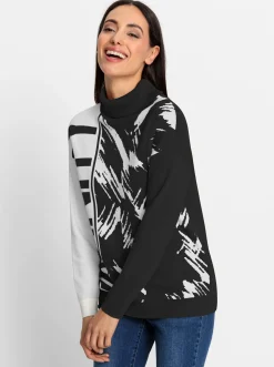 Jacquardpullover mit Rollkragen