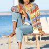 Jacquardstrickjacke im bunten Farbmix