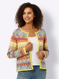 Jacquardstrickjacke im bunten Farbmix
