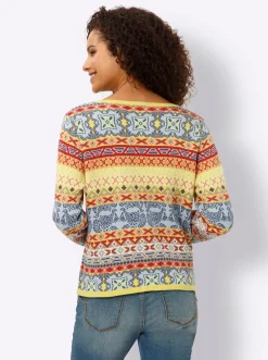 Jacquardstrickjacke im bunten Farbmix