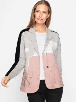 Jacquardstrickjacke mit Reverskragen