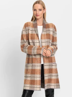Jacquardstrickjacke mit Schalkragen