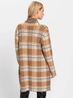 Jacquardstrickjacke mit Schalkragen