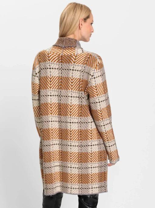 Jacquardstrickjacke mit Schalkragen