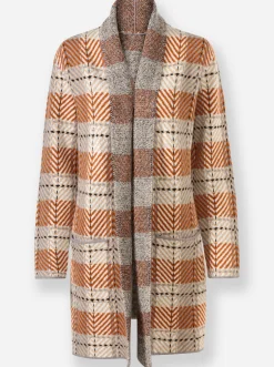 Jacquardstrickjacke mit Schalkragen