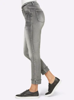 7/8-Jeans mit Beinaufschlag, fixiert
