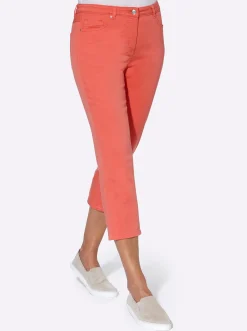 3/4-Jeans mit Bändchen-Verzierung