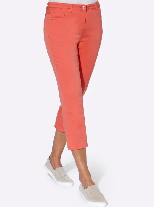 3/4-Jeans mit Bändchen-Verzierung