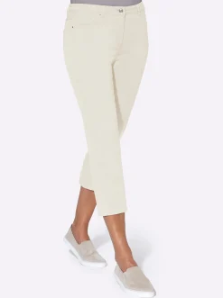 3/4-Jeans mit Bändchen-Verzierung