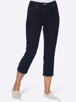 3/4-Jeans mit Bändchen-Verzierung