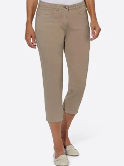 3/4-Jeans mit Bändchen-Verzierung