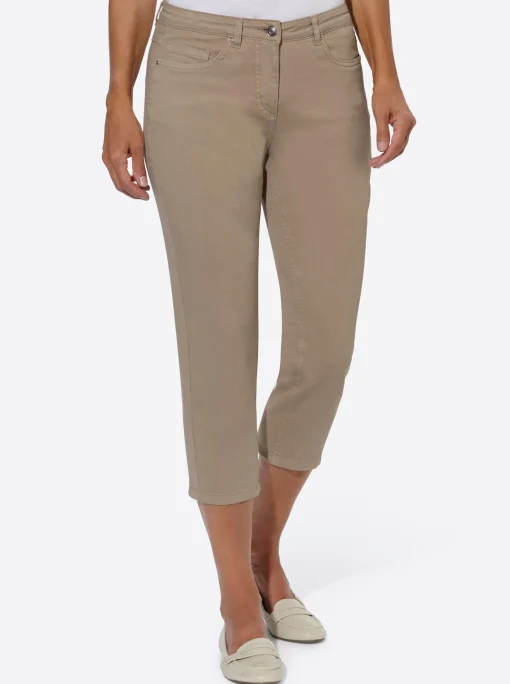 3/4-Jeans mit Bändchen-Verzierung