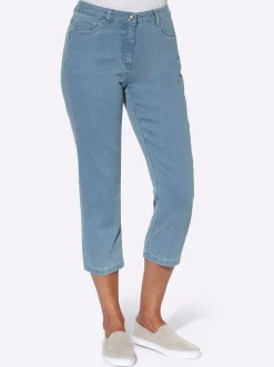3/4-Jeans mit Bändchen-Verzierung