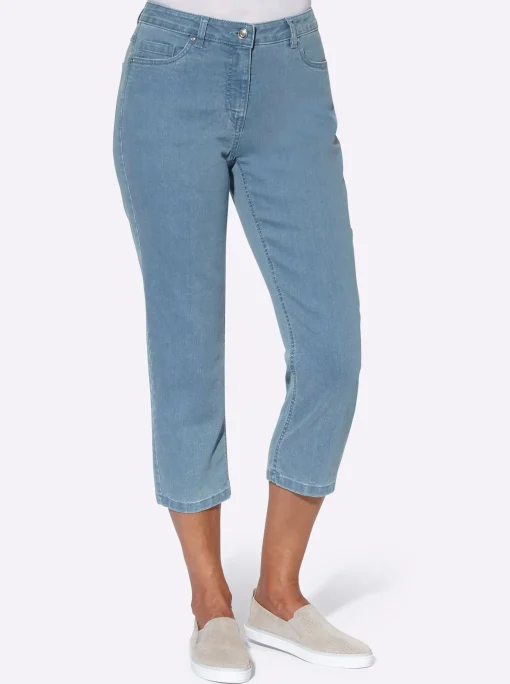 3/4-Jeans mit Bändchen-Verzierung