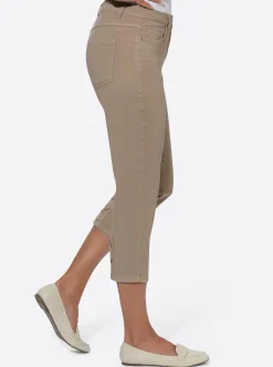 3/4-Jeans mit Bändchen-Verzierung