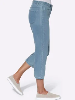 3/4-Jeans mit Bändchen-Verzierung