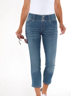 7/8-Jeans mit breitem 3-Knopf-Bund