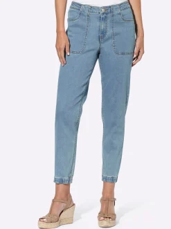 Jeans mit Gummizug am Saum