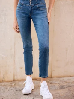 Jeans mit hohem Bund