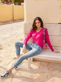 Jeans mit Lettering