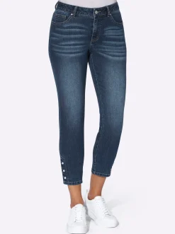 7/8-Jeans mit Schlitz am Saum